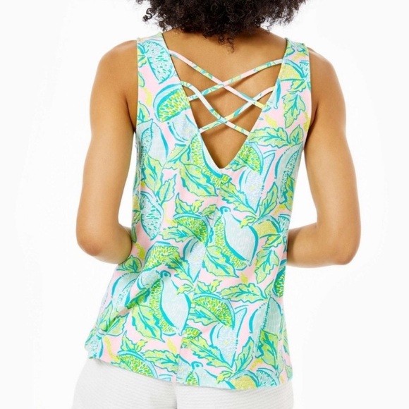 Lilly Pulitzer Kristen Top Urchin Pink Vitamin Sea Size Small EUC - Picture 2 of 4